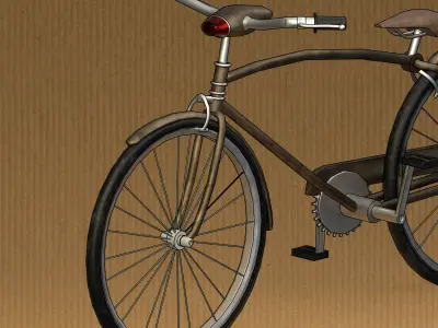Cartoon Bicycle Game Ready Low-poly 3D model