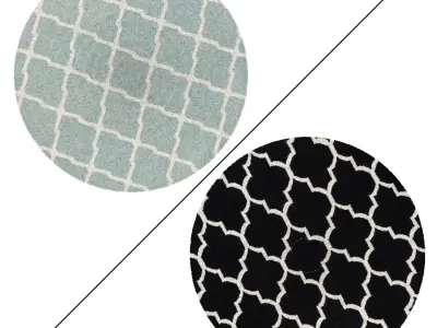 Round Rug Set 121 3D model