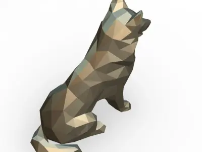 Shetland Shepherd low poly 3D print model