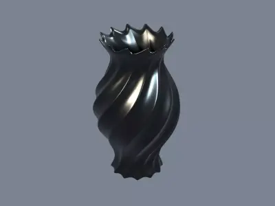 Vase porcelain black 4 3D model