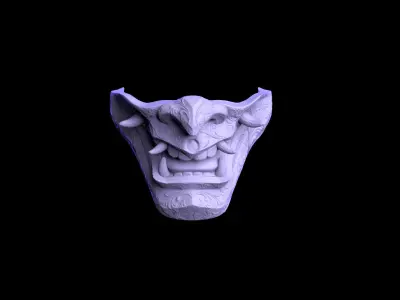 Hannya Oni Samurai Mask 3D print model