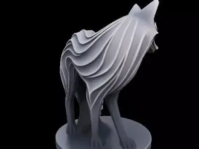 Abstract Layered Fox Sculpture 3D print model