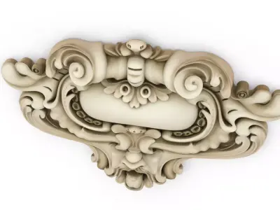 Cartouche classic decorative ornament cnc 3d printing stl 03 3D model