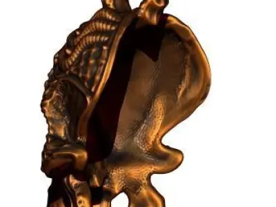 biomechanic cybernetic skull pendant 3D print model