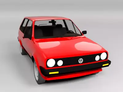 VW VOLKSWAGEN POLO 1986 LOWPOLY Low-poly 3D model