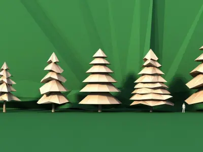 Lowpoly Super pack  People Trees Cars Low-poly 3D model