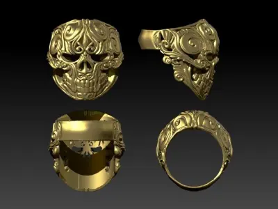 Heavy  Ring Boss Chief Skull  Jewel Man Woman 3D print model
