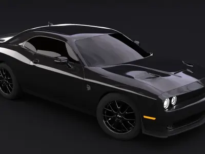 Dodge Challenger SRT Hellcat 2015 Low-poly 3D model
