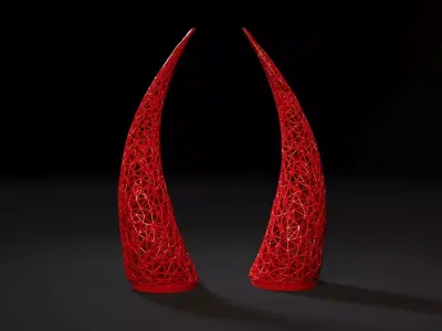 Horns two horn sculptures 3D print model