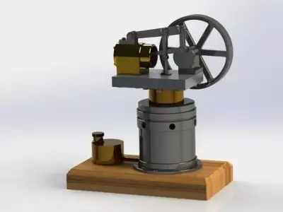 Robbo steam engine Free 3D model