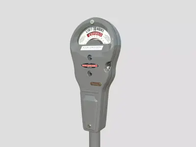Parking Meter Gray Low-poly 3D model