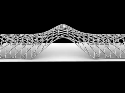 Pavilion Triangulated Wireframe Architecture Parametric v4 3D model