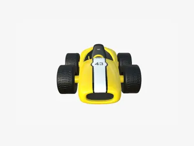 Cartoon Kart F06 Yellow - Vehicle Racing Design Low-poly 3D model