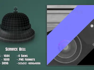 Service Bell Low-poly 3D model