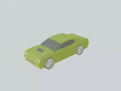 low poly dodge challenger Low-poly 3D model