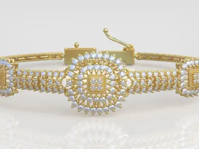 Exclusive Bracelet model 3D printable model 0030-15 3D print model