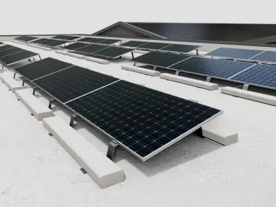 Rooftop Lightweight Solar Construction Type-2 3D model