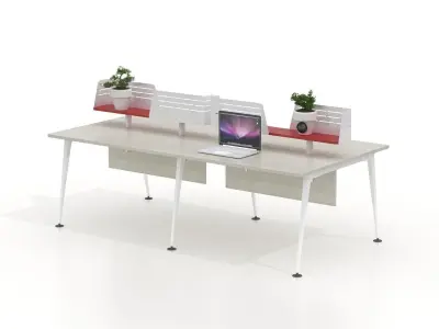 Group desk for 4 persons 3D model