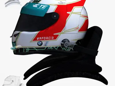 Da Costa helmet 2017 2018 Low-poly 3D model