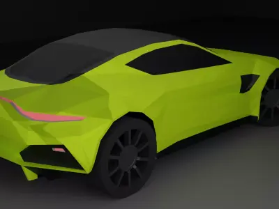 Low Poly stylised Aston Martin and its Variations Low-poly 3D model