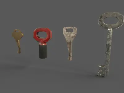 Old keys Low-poly 3D model