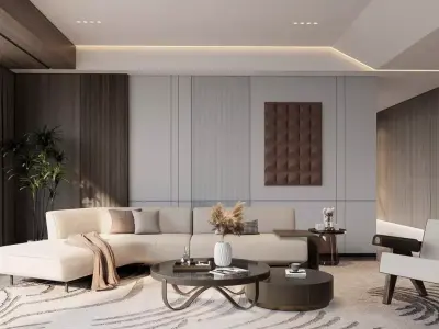 Comfy luxury Living Room Interior Design  3D model