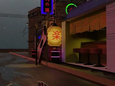 Naruto Ichiraku street  Free 3D model