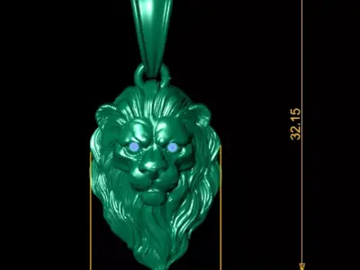 Luxury Lion Head Pendant  3D Printable Fine Jewelry Design 3D print model