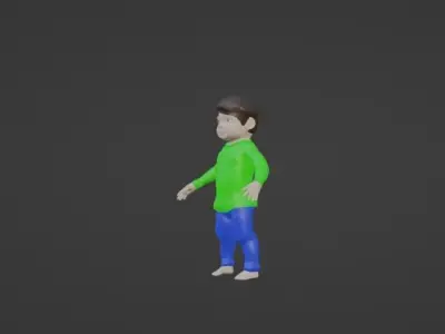 Cartoon Boy 3D Character Model In Casual Outfit Low-poly 3D model