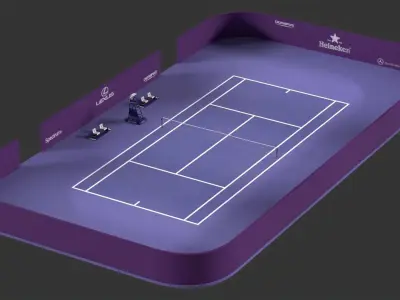 Tennis Court  Low poly Low-poly 3D model