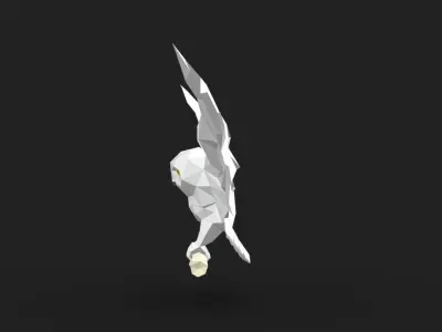 snowy owl low poly 3D print model