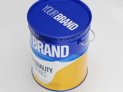 Metal Paint Bucket Packaging 3D model