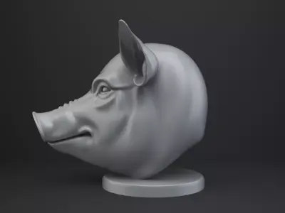 Pig Bust - Animal Figurine 3D print model purchase