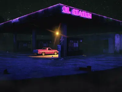 ABANDONED OIL STATION Free 3D model