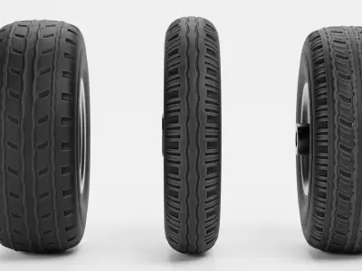 Tire Collection - 3 Automotive Wheels Low-poly 3D model