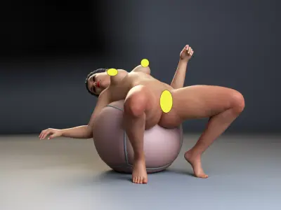 Fitness Girl on the Ball 3D print model