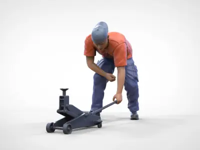 N11 Mechanic with Hydraulic car jack 3D print model