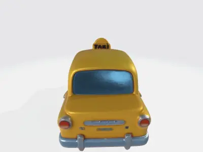 Low poly Taxi car Low-poly 3D model