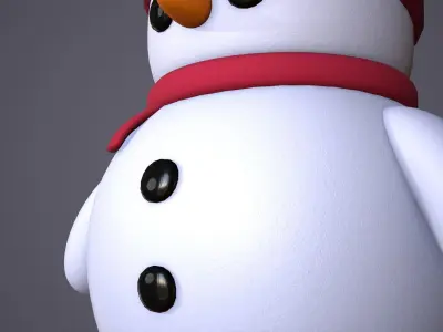 Snowman Cartoon Low-poly 3D model