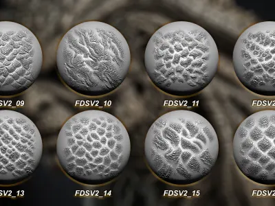 50 Reptile Creature and Dragon skin Vol 2 Alpha and Brush 3D model
