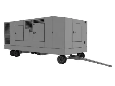 Compressor diesel generator on wheels 3D model