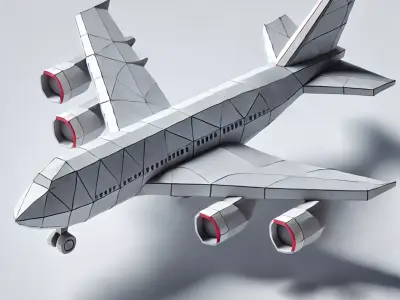 Low-Poly Airplane Free low-poly 3D model