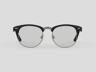 Classic Half Frame Glasses Low Poly PBR Realistic Low-poly 3D model