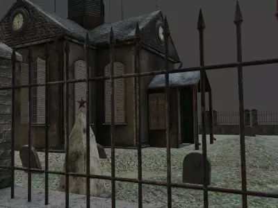 Church old russian witch cemetery 3D model