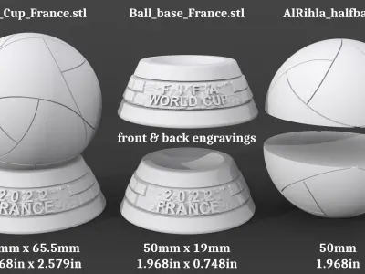 Al Rihla Cup - France version - ball and base 3D print model