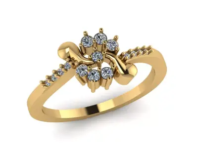Jewelry Diamond Ring 3D Print Model 3D print model 3