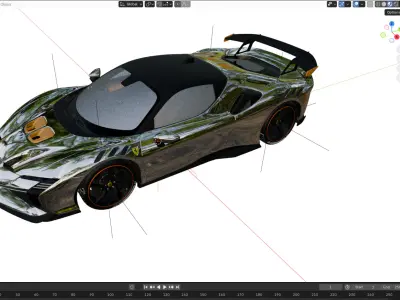 2023 Ferrari SF90 XX Stradale Low-poly 3D model