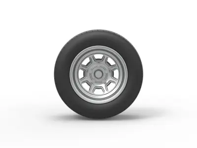 Wheel of Dirt Modified stock car V1 Scale 1 to 25 3D print model