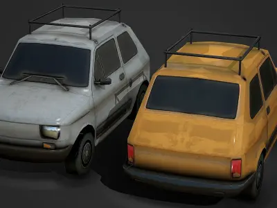 Old Car 02 Low Poly Mobile Ready Low-poly 3D model