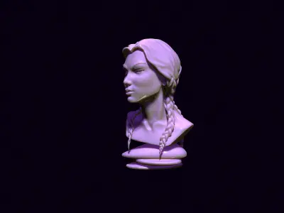 bust of an asian girl 3D print model